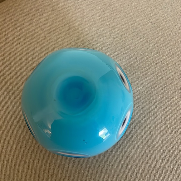 1950 HUTA BORSKE SKIO VASE ART DECO ~ Blue on Blue Stunning VOTIVE - Picture 4 of 11